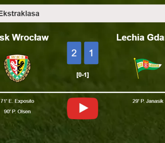 Śląsk Wrocław recovers a 0-1 deficit to conquer Lechia Gdańsk 2-1. HIGHLIGHTS