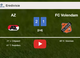 AZ defeats FC Volendam 2-1. HIGHLIGHTS