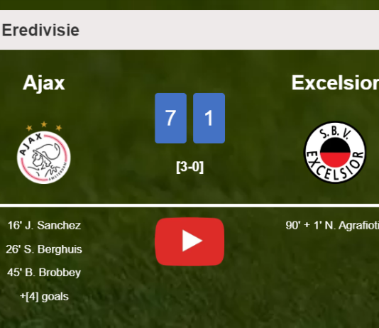 Ajax annihilates Excelsior 7-1 with a fantastic performance. HIGHLIGHTS