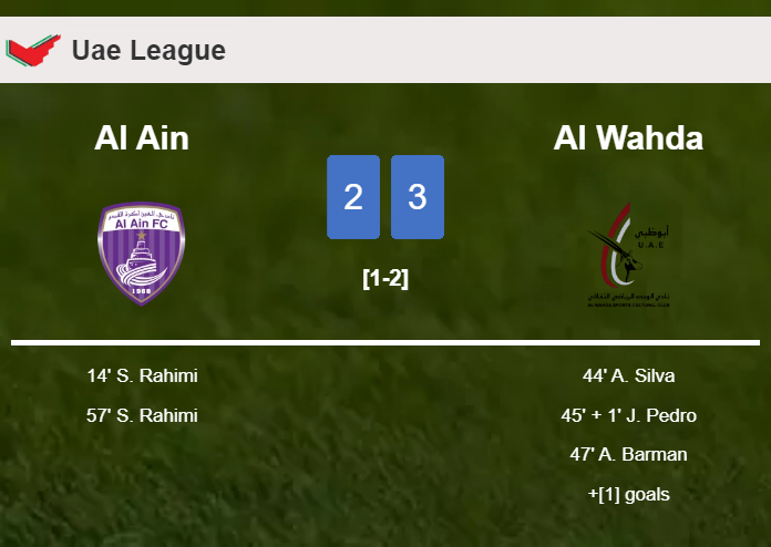 Al Wahda prevails over Al Ain 3-2