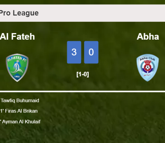 Al Fateh defeats Abha 3-0