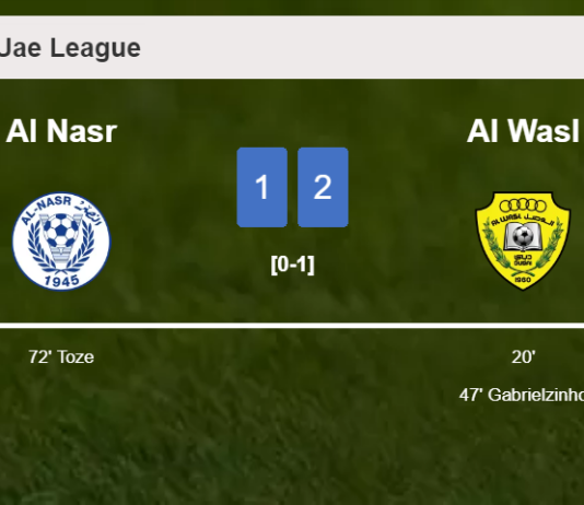 Al Wasl overcomes Al Nasr 2-1