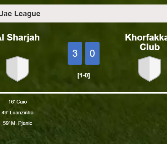 Al Sharjah tops Khorfakkan Club 3-0
