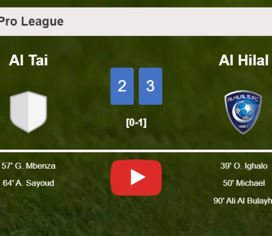 Al Hilal tops Al Tai 3-2. HIGHLIGHTS
