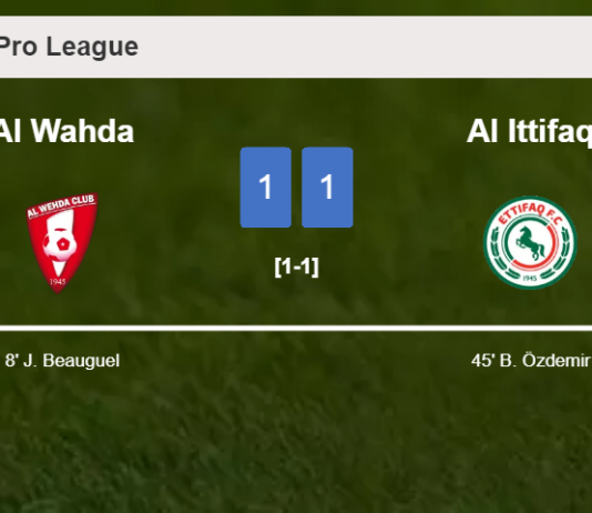 Al Wahda and Al Ittifaq draw 1-1 on Saturday