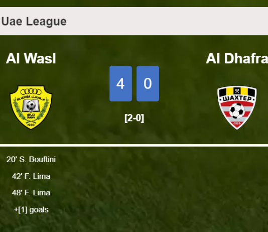 Al Wasl obliterates Al Dhafra 4-0 with a fantastic performance
