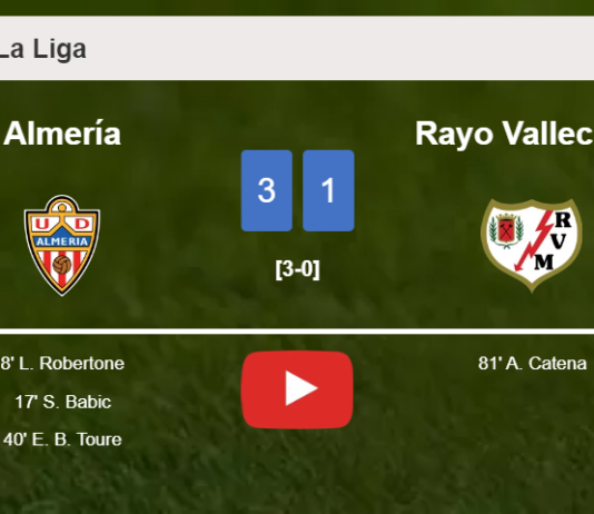 Almería conquers Rayo Vallecano 3-1. HIGHLIGHTS