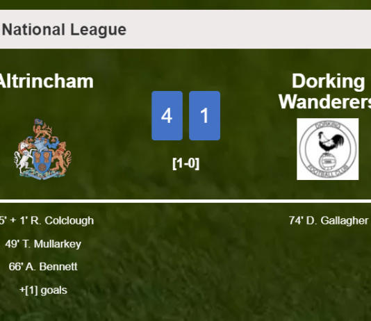Altrincham estinguishes Dorking Wanderers 4-1 with a superb match