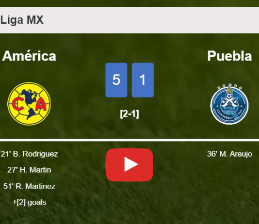 América wipes out Puebla 5-1 after playing a fantastic match. HIGHLIGHTS