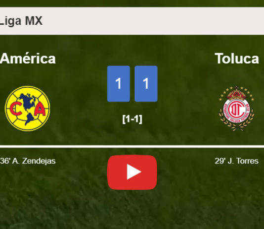 América and Toluca draw 1-1 on Saturday. HIGHLIGHTS