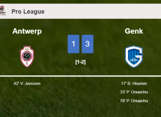 Genk beats Antwerp 3-1