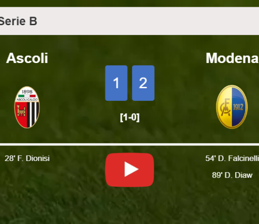 Modena recovers a 0-1 deficit to top Ascoli 2-1. HIGHLIGHTS