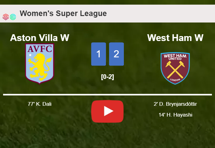 West Ham overcomes Aston Villa 2-1. HIGHLIGHTS