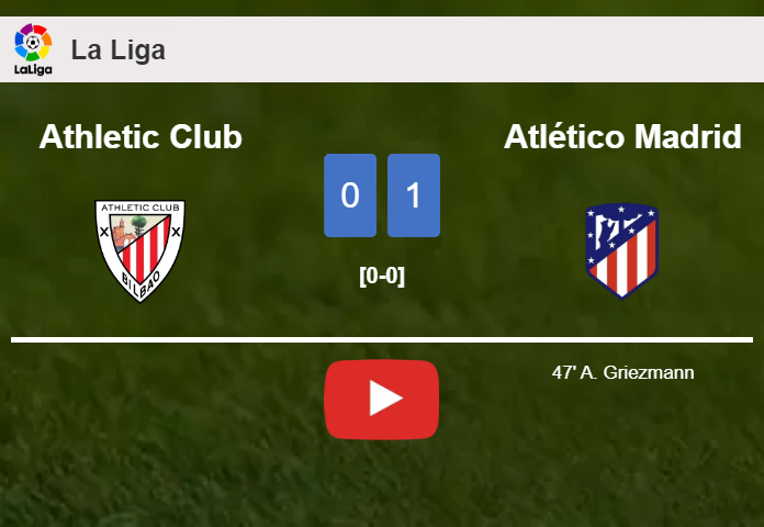 Atlético Madrid defeats Athletic Club 1-0 with a goal scored by A. Griezmann. HIGHLIGHTS