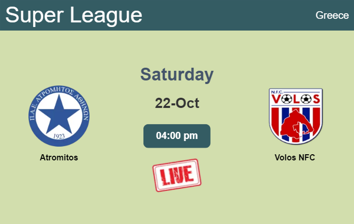 How to watch Atromitos vs. Volos NFC on live stream and at what time