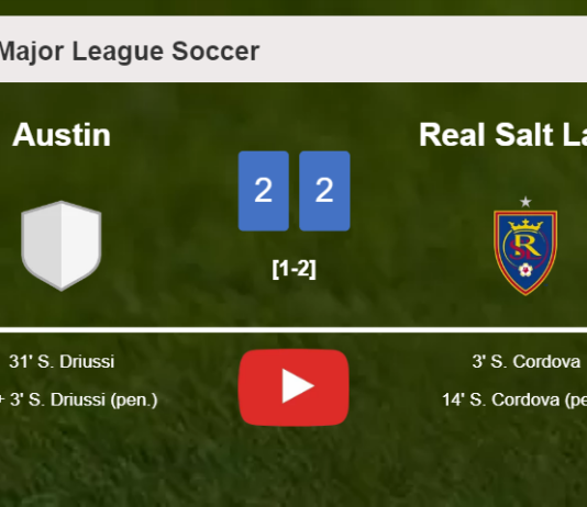 Austin manages to draw 2-2 with Real Salt Lake after recovering a 0-2 deficit. HIGHLIGHTS