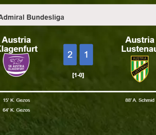 Austria Klagenfurt overcomes Austria Lustenau 2-1 with K. Gezos scoring 2 goals