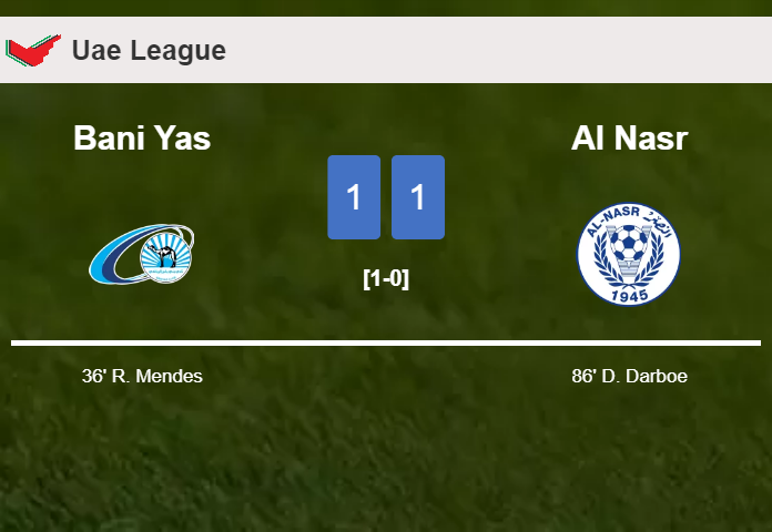 Al Nasr snatches a draw against Bani Yas