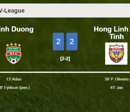 Hong Linh Ha Tinh manages to draw 2-2 with Binh Duong after recovering a 0-2 deficit