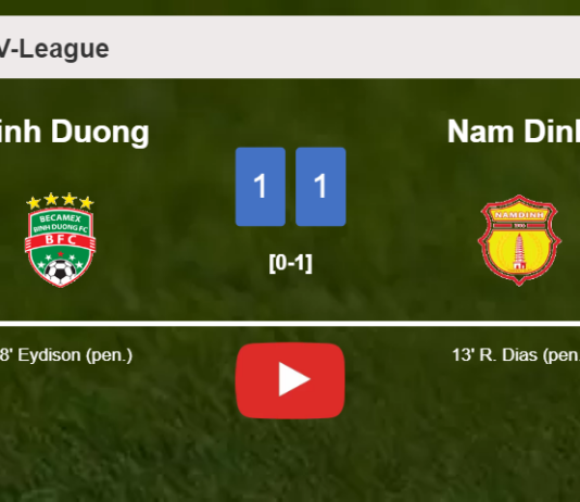 Binh Duong and Nam Dinh draw 1-1 on Sunday. HIGHLIGHTS