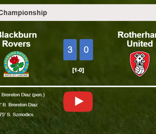 Blackburn Rovers defeats Rotherham United 3-0. HIGHLIGHTS