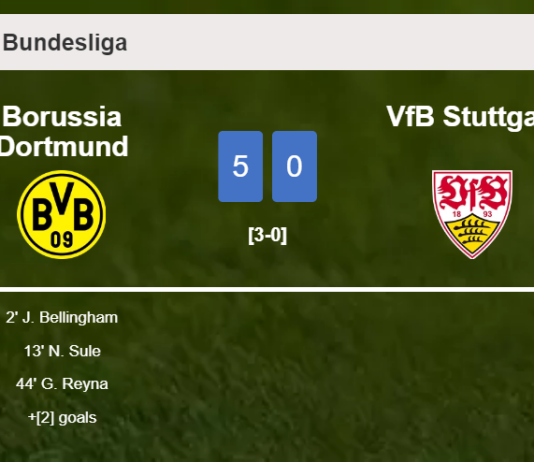 Borussia Dortmund demolishes VfB Stuttgart 5-0 with a superb match