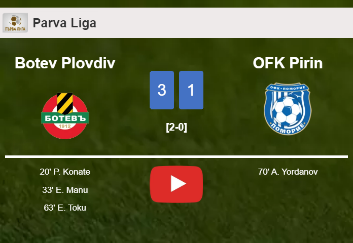 Botev Plovdiv beats OFK Pirin 3-1. HIGHLIGHTS