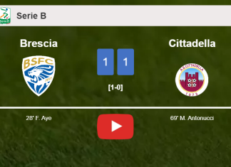 Brescia and Cittadella draw 1-1 on Saturday. HIGHLIGHTS