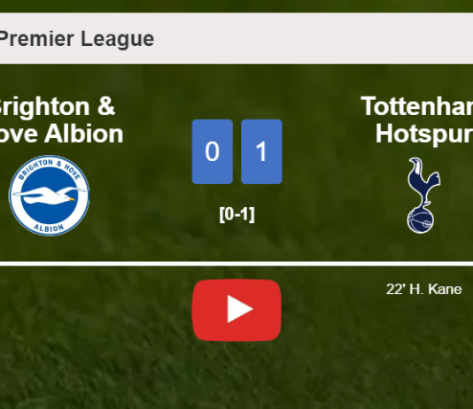 Tottenham Hotspur overcomes Brighton & Hove Albion 1-0 with a goal scored by H. Kane. HIGHLIGHTS