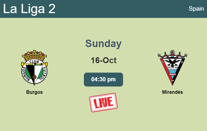 How to watch Burgos vs. Mirandés on live stream and at what time