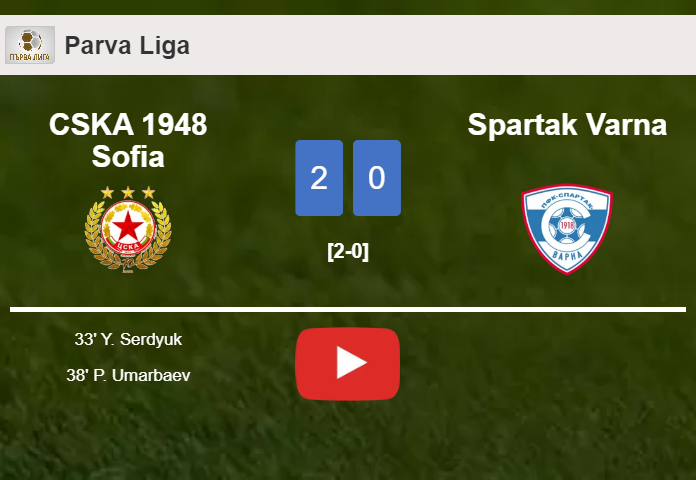 CSKA 1948 Sofia surprises Spartak Varna with a 2-0 win. HIGHLIGHTS