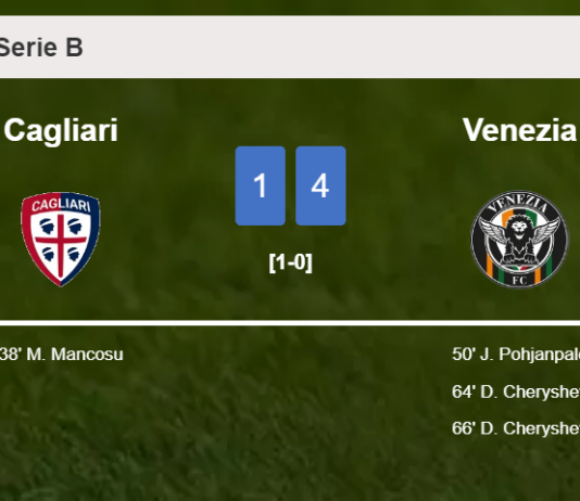 Venezia prevails over Cagliari 4-1 after recovering from a 0-1 deficit