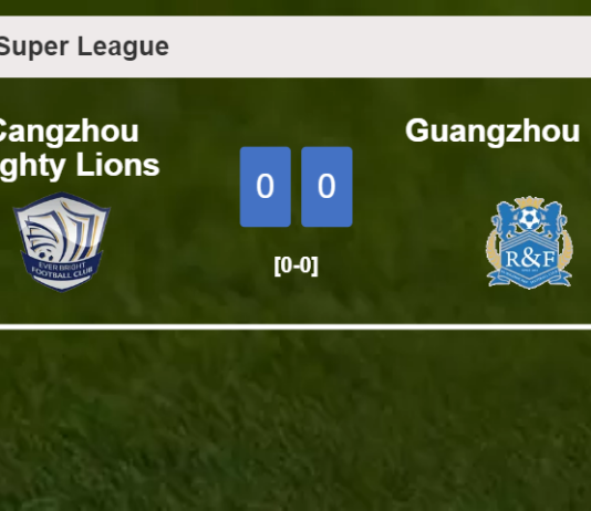 Cangzhou Mighty Lions draws 0-0 with Guangzhou R&F on Saturday