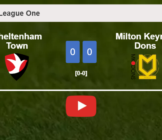 Cheltenham Town draws 0-0 with Milton Keynes Dons on Saturday. HIGHLIGHTS