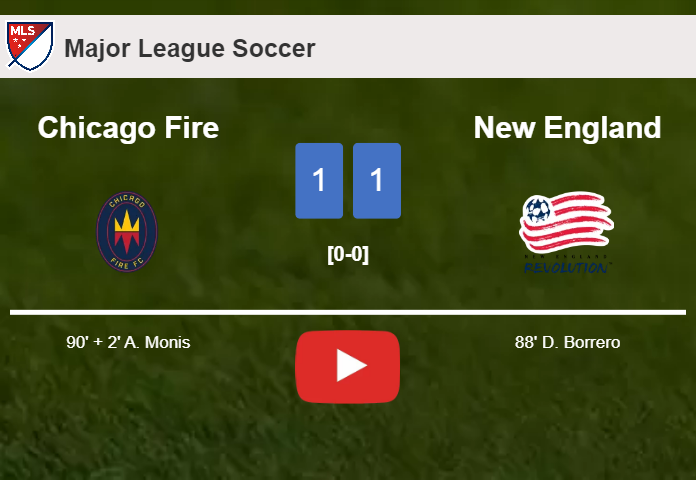 Chicago Fire steals a draw against New England. HIGHLIGHTS