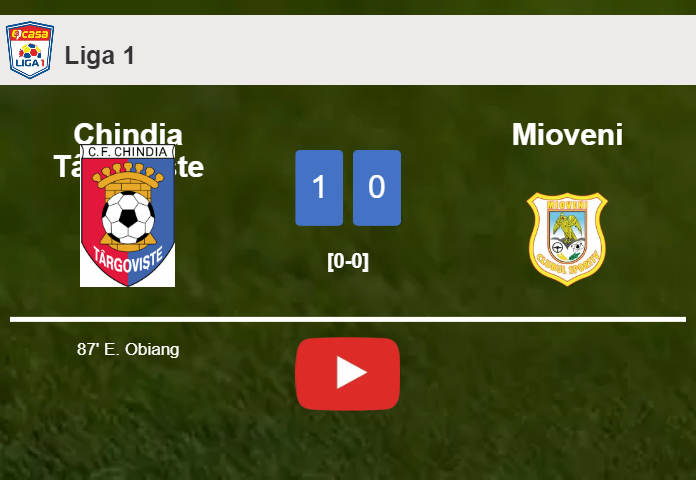 Chindia Târgovişte defeats Mioveni 1-0 with a late goal scored by E. Obiang. HIGHLIGHTS