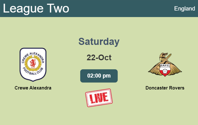 How to watch Crewe Alexandra vs. Doncaster Rovers on live stream and at what time