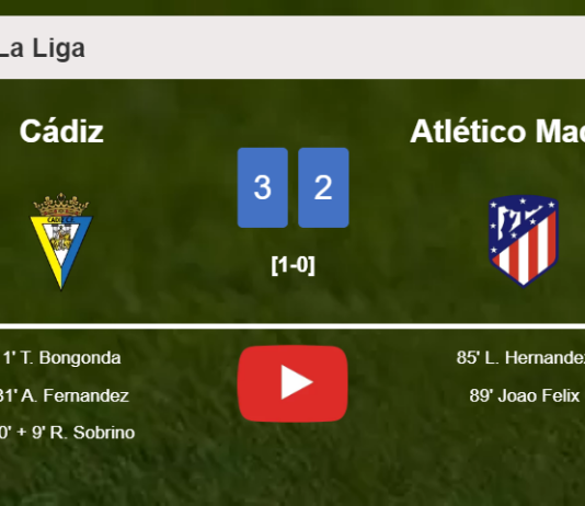 Cádiz beats Atlético Madrid 3-2. HIGHLIGHTS