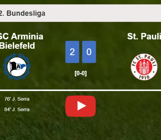 J. Serra scores a double to give a 2-0 win to DSC Arminia Bielefeld over St. Pauli. HIGHLIGHTS