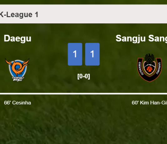 Daegu and Sangju Sangmu draw 1-1 on Sunday