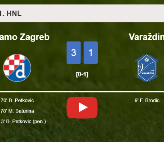 Dinamo Zagreb conquers Varaždin 3-1 with 2 goals from B. Petkovic. HIGHLIGHTS