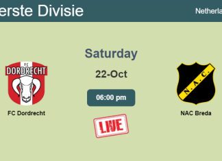How to watch FC Dordrecht vs. NAC Breda on live stream and at what time