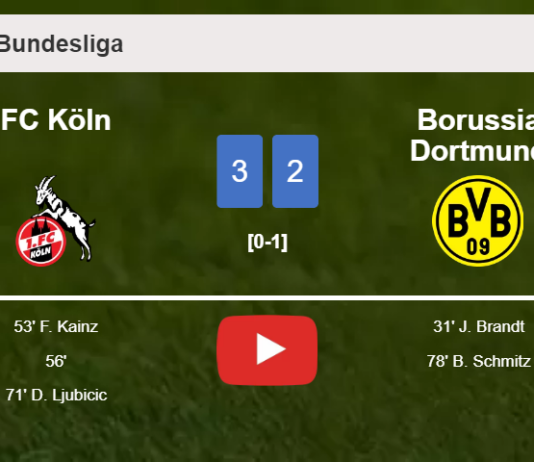 FC Köln defeats Borussia Dortmund 3-2. HIGHLIGHTS