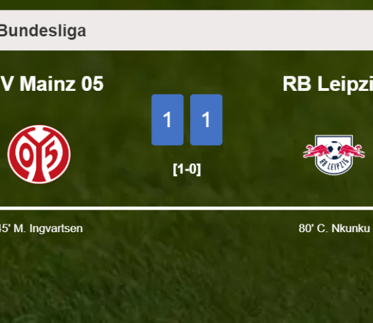 FSV Mainz 05 and RB Leipzig draw 1-1 on Saturday