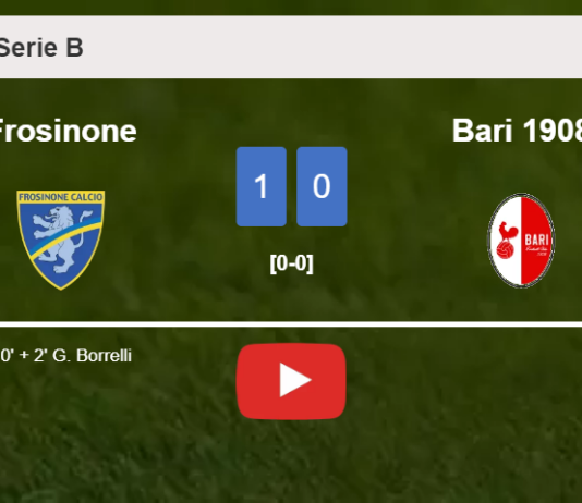 Frosinone defeats Bari 1908 1-0 with a late goal scored by G. Borrelli. HIGHLIGHTS