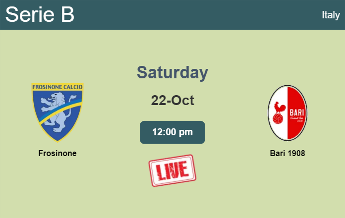 How to watch Frosinone vs. Bari 1908 on live stream and at what time