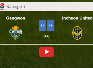 Gangwon draws 0-0 with Incheon United on Saturday. HIGHLIGHTS
