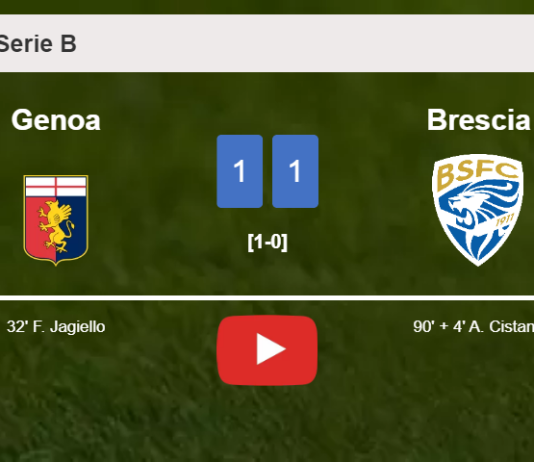 Brescia clutches a draw against Genoa. HIGHLIGHTS