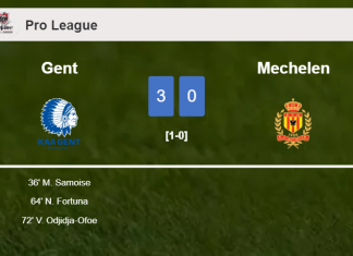 Gent beats Mechelen 3-0