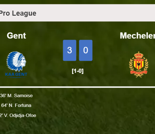 Gent beats Mechelen 3-0